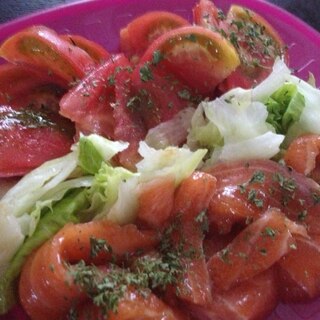塩トマトとサーモンのイタリアンサラダ